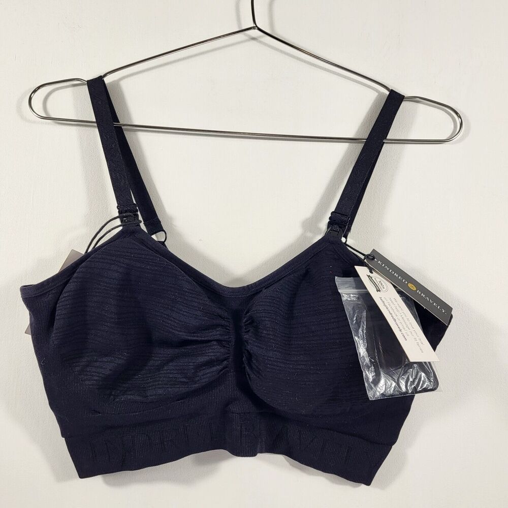 Kindred Bravely Women's Sublime Hands-Free Pumping & Nursing Bra Sz L Black - Picture 2 of 5